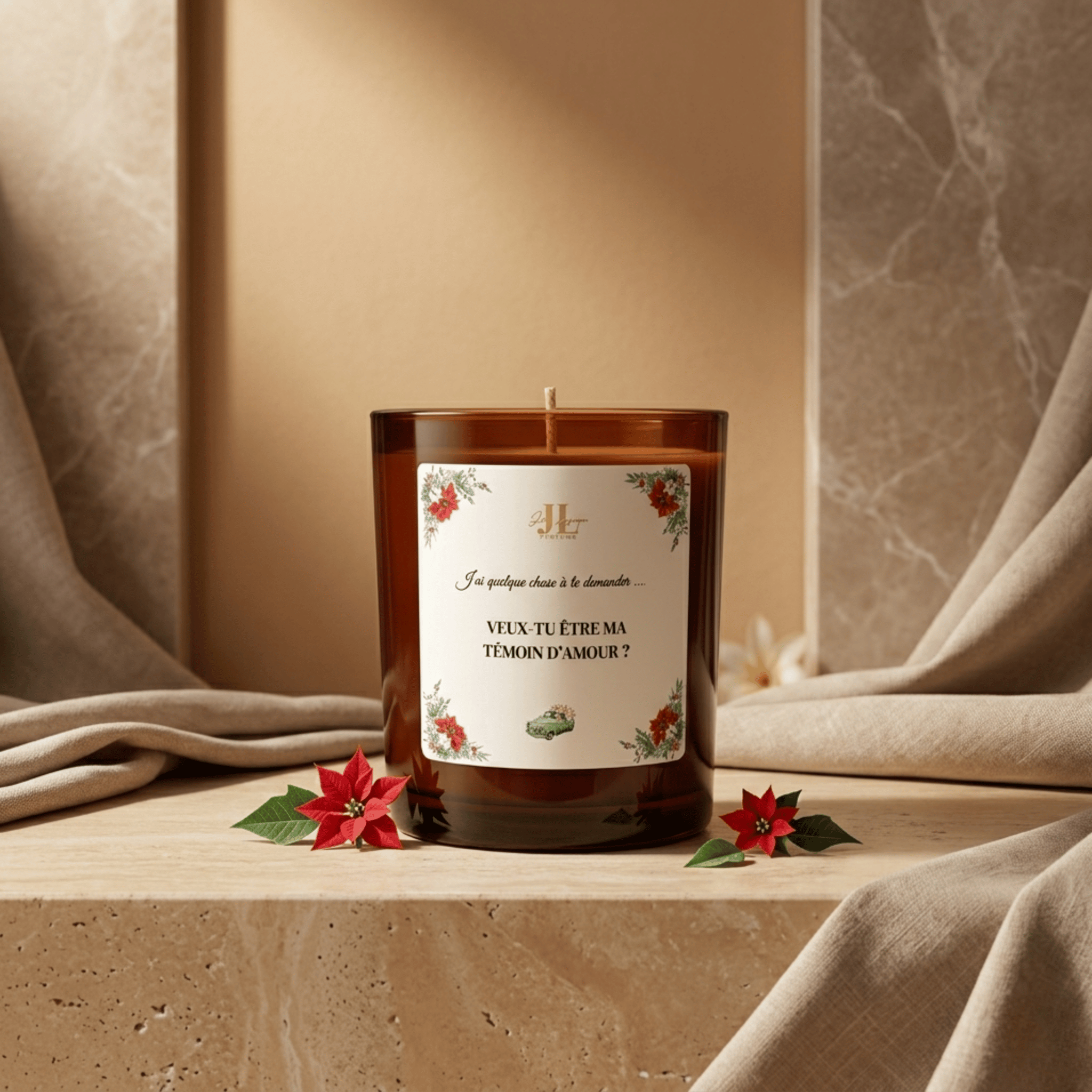 Bougie parfumée “Veux-tu être ma Témoin d'Amour ?”