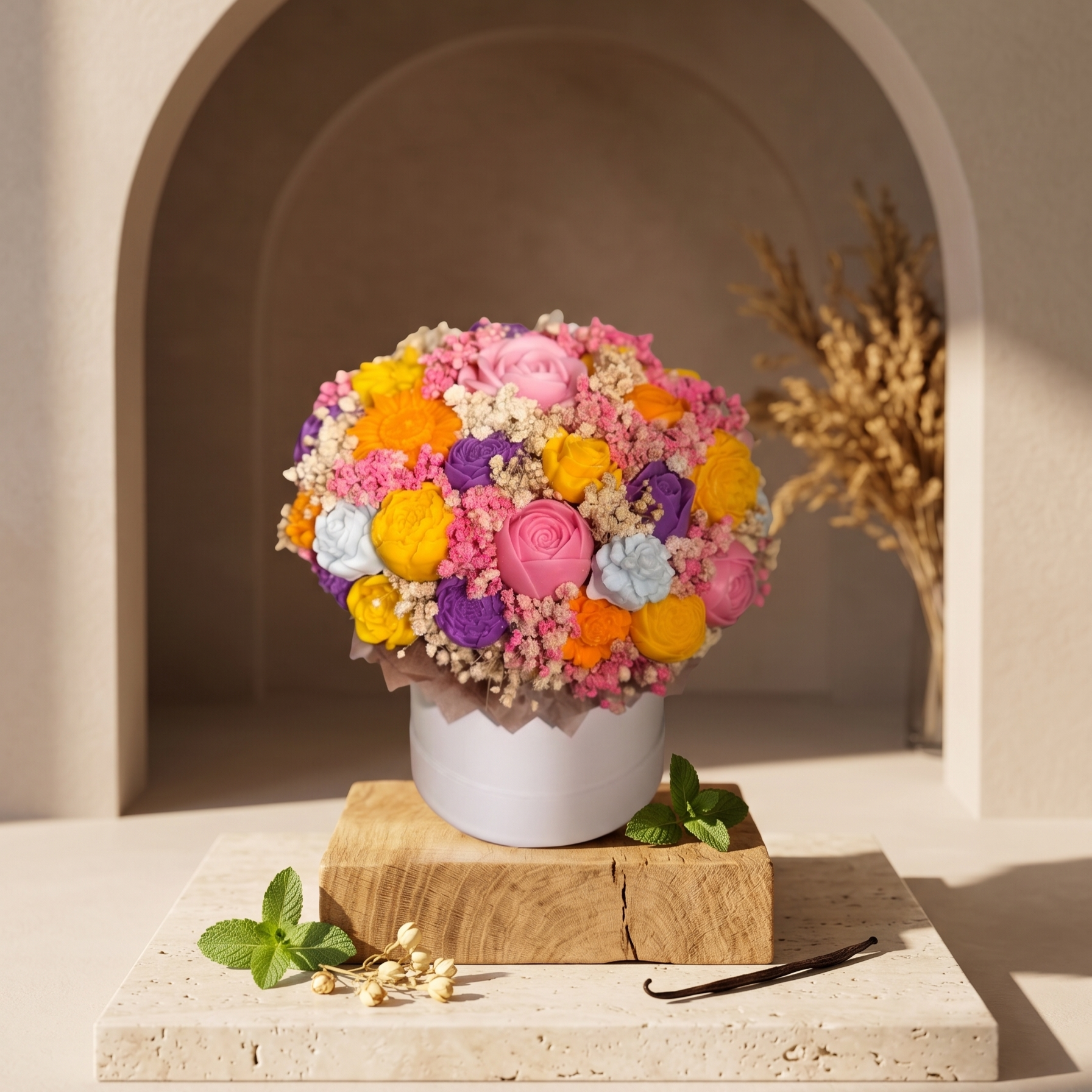 Bouquet parfumé en cire